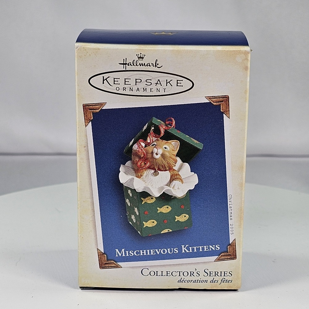 Vtg Mischievous Kittens Orange Tabby, Hallmark Ornament 2005 Collector's Series